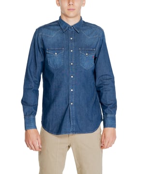 Brand: Replay
  Gender: Men
  Type: Shirts
  Season: Fall/Winter
  Color: blue
  Pattern: plain
  Fastening: buttons
  Sleeves: long
  Collar: classic
  Article code: M4981 .000.26C 70A
  Composition: 100% cotton
  Washing: machine wash at 30Â°
Material: 100% cotton