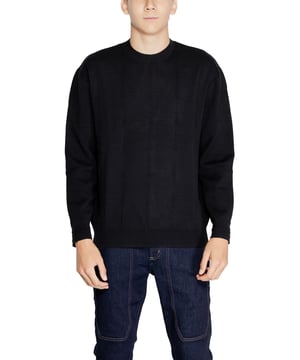 Marke: Armani Exchange.
  Geschlecht: Manner.
  Typ: Strickwaren.
  Saison: Herbst/Winter.
  Farbe: Schwarz.
  Muster: Kariert.
  Armel: Lang.
  Ausschnitt: Rundhalsausschnitt.
  Artikelnummer: 6DZM6C ZM5AZ.
  Zusammensetzung: 52% Baumwolle und 48% Polyamid.
  Waschen: Maschinenwasche bei 30Â°C.