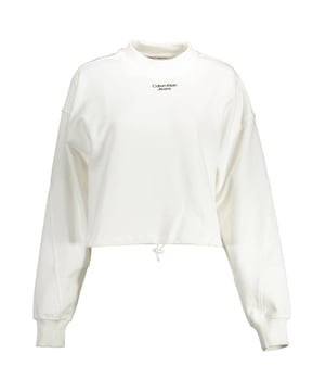 Witte katoenen trui
  Sweatshirt met lange mouwen
  Ronde hals
  Trekkoord taille
  Stijlvolle print en borduursels
  Logo detail
  Geschikt voor vrouwen