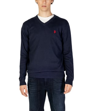 Marca: U.S. Polo Assn..
  Genero: Hombres.
  Tipo: Punto.
  Temporada: Otono/Invierno.
  Color: azul.
  Mangas: largas.
  Escote: cuello en V.
  Codigo del articulo: US40 173007.
  Composicion: 10% cachemira 90% algodon.
  Lavado: lavar a maquina a 30Â°C.