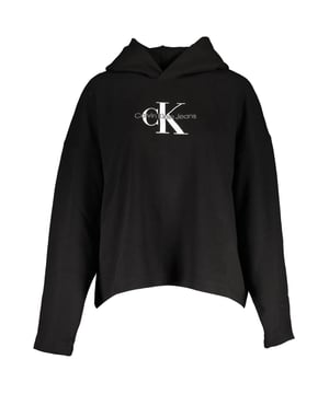 Zwarte katoenen trui
  Lange mouwen
  Hooded
  Borduur
  en printdetails
  Verfraaiing van het logo
  Ontworpen voor vrouwen