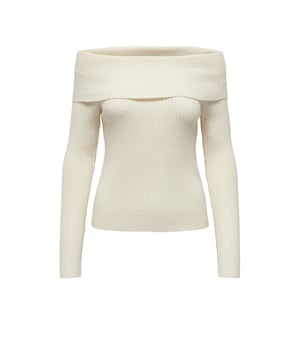 Effen witte gebreide top met lange mouwen voor dames van Only
  Slip
  on ontwerp met boothals en lange mouwen
  Gemaakt van een mix van 27% nylon 23% polyester en 50% viscose
  Machinewasbaar op 30Â°