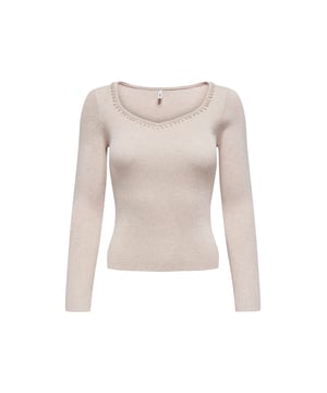Prendas de punto beige de Only.
  Escote corazon.
  Mangas largas.
  Codigo del articulo: 15328014.
  Composicion: 80% viscosa 20% poliester.
  Lavable a maquina a 30Â°.