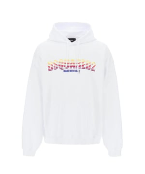 Marca: Dsquared2.
  Genero: Mujer.
  Tipo: Sudaderas.
  Temporada: Primavera/Verano.
  Color: blanco.
  Patron: estampado.
  Mangas: largas.
  Cuello: capucha.
  Codigo del articulo: V_30706.
  Composicion: 100% algodon.
  Lavado: lavar a maquina a 30Â°C.
