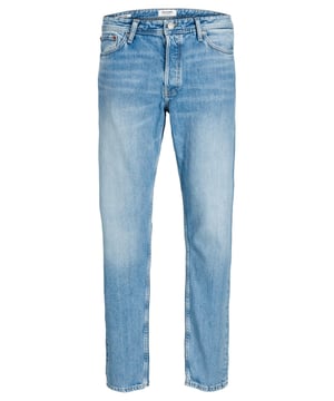Marca: Jack & Jones.
  Genero: Hombres.
  Tipo: Vaqueros.
  Temporada: Otono/Invierno.
  Color: Azul.
  Patron: Liso.
  Sujecion: Cremallera y boton.
  Bolsillos: Bolsillos interiores y delanteros.
  Composicion: 100% algodon.
  Lavado: Lavar a maquina a 30Â°.