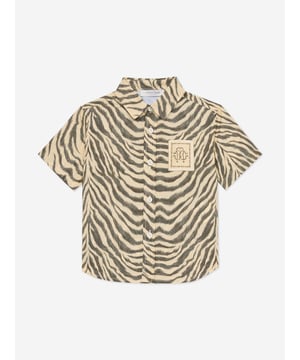 Dress your little gentleman in the epitome of Italian elegance with the Roberto Cavalli Baby Boys Zebra Print Shirt in Brown. Perfect for SS2025, this exquisite piece embodies stylish sophistication:

Exclusively Made in Italy, promising incomparable craftsmanship and premium quality.

Eye-catching Zebra Print adds a vibrant, playful flair to any outfit.

Luxuriously Soft, ensuring comfort for all-day wear in any adventure.

Timeless Brown Hue, versatile and classic, making it a wardrobe staple.

A true blend of style and comfort, destined to charm and impress.