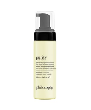 Experience the transformative power of Philosophy Purity Made Simple Pore Purifying Foam Cleanser. This gentle yet effective cleanser is designed to purify pores, leaving your skin feeling refreshed and radiant. Infused with an exclusive papaya complex and glycolic acid, it deeply cleanses and minimizes the appearance of pores without stripping away moisture. Suitable for all skin types, this vegan formula ensures your skin is comforted and conditioned. Embrace a skincare routine that inspires confidence and well-being, and reveal a clearer, healthier complexion with daily use.