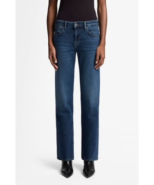 Dames  De Calie Straight is de perfecte jeans voor elke dag. Hij heeft een middelhoge taille en een rechte pasvorm, met een klassieke binnenbeenlengte van 79 cm, waardoor hij perfect te combineren is met zowel platte schoenen als hakken. Deze jeans is gemaakt van donkerblauwe Luxe Vintage-denim, ontworpen voor een authentieke look en dagelijks comfort. Draag hem 's avonds met een strakke top en puntige enkellaarsjes. De jeans van 7 For All Mankind zijn gemaakt van premium stoffen.