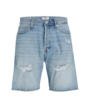 Marca: Jack & Jones.
  Genero: Hombres.
  Tipo: Pantalones cortos.
  Temporada: Primavera/Verano.
  Color: azul claro.
  Cierre: cremallera y boton.
  Bolsillos: bolsillos delanteros y traseros.
  Codigo del articulo: 12252653.
  Composicion: 95% algodon 5% algodon organico.
  Lavado: lavar a maquina a 30Â°.