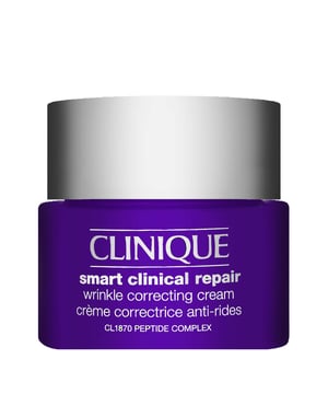 Discover the power of Clinique's Smart Clinical Repair Wrinkle Correcting Cream, designed for all skin types. This advanced anti-aging formula harnesses the benefits of the CL1870 Peptide Complex, enhancing your skin's natural collagen production for a firmer, smoother appearance. Infused with hydrating hyaluronic acid, it plumps the skin and diminishes fine lines while soybean extract strengthens the skin's barrier. With shea butter for added nourishment, this cream is perfect for morning and evening use on a cleansed face and neck. Experience radiant, youthful skin with Clinique.