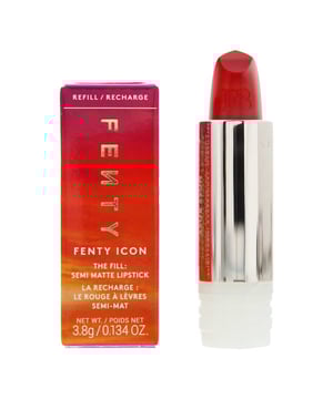 Fenty Beauty Icon The Fill Semi-Matte Refillable Lipstick in the stunning shade Nosy Rosy is a bold, universally flattering rose hue that makes a confident statement. This lipstick delivers rich, high-impact colour with a semi-matte finish that feels lightweight, comfortable, and non-drying. 

Enriched with hyaluronic acid, vitamin C & E, and a blend of nourishing oils, the formula glides on smoothly and wears beautifully throughout the day.

The sleek, refillable packaging is as chic as it is sustainable, allowing you to swap in new shades or repurchase your favorite without the extra waste. Whether worn alone or paired with a lip liner for definition, Nosy Rosy adds a modern, effortlessly polished touch to any look.

How to Apply:

Start with clean, exfoliated lips for the smoothest application.

(Optional) Line your lips with a matching lip liner for added precision and longevity.

Swipe the lipstick directly onto lips, starting from the center and working outward.

Blot and reapply for more intense colour payoff.

Refill by removing the empty bullet and clicking in your new shade when needed.

Own your bold with Nosy Rosy—a power color in a luxe, planet-friendly package.