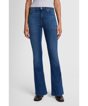Damen  Mit den HW Ali Jeans aus figurformendem Slim Illusion Denim können Sie nichts falsch machen. In einer klassischen blauen Waschung passt dieses Bootcut-Modell mit hohem Bund praktisch zu allem, von einem Camisole aus Kaschmir und Stiefeletten bis zu einem lockeren Pulli und Sneakern. Die Jeans von 7 For All Mankind werden aus Premiumstoffen hergestellt.