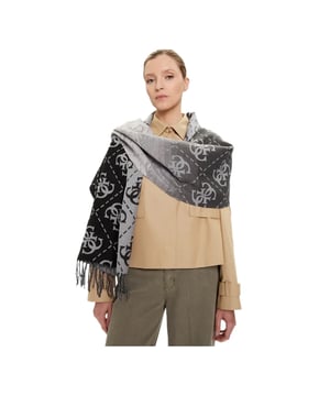 Echarpe Guess Multi 4G Femme Noir Synthétique. Authentique Accessoire de la marque Guess - design streetwear/sportswear de Guess - Guess pour Femme fashion, parfait pour la vie de tous les jours - Echarpe Guess de couleur Noir s'associe parfaitement avec le reste de votre dressing - matiere Synthétique confortable -   classic - Multi 4G -