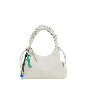 Marca: Desigual.
  Genero: Mujer.
  Tipo: Bolsos.
  Temporada: Otono/Invierno.
  Color: beige.
  Cierre: con cremallera.
  Bolsillos: bolsillos interiores.
  Tamano (cm): 19x29.5x14.
  Detalles: bolso de mano con bandolera.
  Codigo de articulo: 25WAXPB0.
  Composicion: 100% poliuretano.