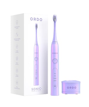 Experience exceptional dental hygiene with the Ordo Sonic+ Pearl Violet Electric Toothbrush. This stylish electric toothbrush is designed to provide a deep clean recommended by dentists. With advanced Sonic Pulse Technology, it delivers 40,000 pulses per minute to effectively remove plaque and promote healthier teeth. Four brushing modes—Clean, White, Massage, and Sensitive—allow you to customize your brushing experience. The smart 2-minute timer ensures you clean every quadrant of your mouth. The set includes the toothbrush, a brush head, a hygienic travel cap, and a USB charging base.