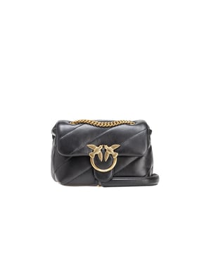 Marca: Pinko.
  Genero: Mujeres.
  Tipo: Bolsas.
  Temporada: Primavera/Verano.
  Color: Negro.
  Patron: Liso.
  Fijacion: Clip.
  Tamano (cm): 15x21x10.
  Detalles: Bolsos de hombro con correa para el hombro.
  Composicion: 100% piel.