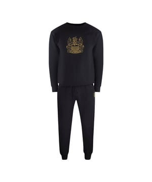 Elevate your casual wardrobe with the Aquascutium Iconic Crest Black Crewneck Track Set, designed for both style and comfort. Crafted from a premium blend of 95% cotton and 5% elastane, this set offers a soft, breathable feel with just the right amount of stretch for freedom of movement. Featuring the iconic Aquascutium crest, the black crewneck and matching track pants create a sleek, coordinated look perfect for everyday wear or light exercise. Made in China with attention to quality, this set combines timeless design with modern comfort, making it a versatile choice for any man's collection