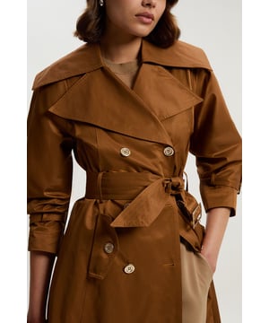 Cotton Sheen Belted Classic Trench Coat