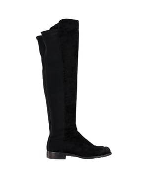 VINTAGE, RRP AS NEW
The Stuart Weitzman 5050 Knee-High Boots in black suede are a modern classic, featuring a sleek front panel and signature stretch back for a flawless, form-fitting silhouette. Crafted for both comfort and style, they offer all-day wearability with a refined, minimalist look. Style them over skinny jeans with a cozy oversized sweater for effortless daytime chic, or pair with a flowy midi dress and tailored coat for a polished, transitional outfit.

 Stuart Weitzman 5050 Knee-High Boots in Black Suede

Condition: Very good
Signs of wear: Minor signs of wear
Packaging: None
Color: Black
Material: Suede | suede
Size: EU | 37.5
Measurements: Heel height: 30; Insole length: 270
SKU: NAPPUGBSH537581W