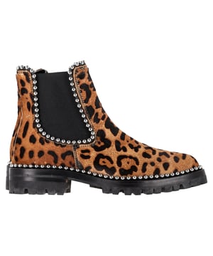 VINTAGE, RRP AS NEW
Turn heads with the **Alexander Wang Spencer Leopard-Print Chelsea Boots** in luxurious brown pony hair—an edgy twist on a timeless silhouette. These statement boots effortlessly combine wild elegance with downtown cool, featuring elastic side panels and a sleek stacked heel. **Style tip:** Pair them with black skinny jeans and an oversized leather jacket for an effortlessly bold, off-duty look.

 Alexander Wang Spencer Leopard-Print Chelsea Boots in Brown Pony Hair

Condition: Very good
Signs of wear: Minor signs of wear
Packaging: None
Color: Brown
Material: Pony hair
Size: EU | 37.5
Measurements: Heel height: 35; Insole length: 280
SKU: NAPPUGBSH533495W
