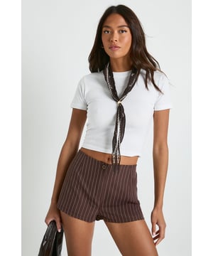 Woven Pinstripe Mini Short