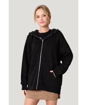 You'll love the comfort of this soft zip front hoodie with it's cozy hood. With long sleeves with ribbed cuffs ensure a snug feel, the kangaroo front pockets add practicality and style. Designed with an oversized fit, this hoodie offers a relaxed, on-trend look. There's a colour for every wardrobe - what's your colour?.

24" Shoulder to Hem.