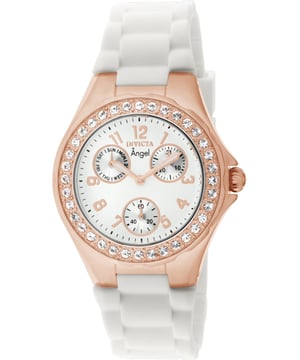 El Invicta 1646 tiene una caja de acero inoxidable de 38 millimetros con una esfera blanco.
Esta modelo funciona con un movimiento de Cuarzo preciso.
Resistencia a la presión de aqua de 3 bares.
Este modelo es parte de la colección Invicta Angel.

2 años de garantía Invicta.