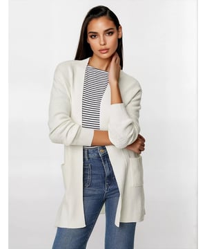 Wrap yourself in effortless comfort with this super soft, drapey open longline cardigan. Designed for ultimate relaxation, it features cozy pockets and a flowing fit that moves with you. Perfect for lounging or layering, this versatile piece elevates your comfort-wear wardrobe while keeping you stylishly snug all day long.

31" Shoulder to Hem.