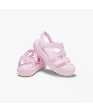 These toddler girl sandals feature Croslite material for comfort and breathability, a closed-toe design, and slip-on style, ideal for casual summer wear