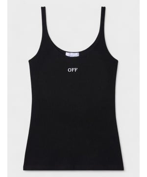 This black tank top from Off-White features the streetwear label's timeless Off Stamp logo on the front, with bold white letters standing out against the dark background.


Made in Italy


Highlights

black
stretch-cotton
ribbed knit
logo stamp to the front
scoop neck
sleeveless







Composition
Cotton 98%, Elastane 2%


Washing instructions
Machine Wash


Wearing
The model is 1.77 m wearing size 40