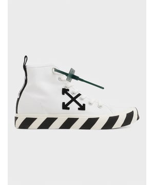 Off-White is here and ready to up your sneaker game! These mid-top sneakers feature an arrow patch on the side, diagonal stripes on the rubber sole, and lace-up closure.

White Canvas
Made in: Indonesia
Fits true to size, take your normal size