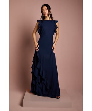 You name the occasion, we have the perfect dress. From maxi to mini and everything in between, find your dream dress to feel confident in. Choose classic shift dresses and flowing floor-length pieces for a timeless style, plus discover on-trend bardot and wrap dresses to wear on repeat. Style: Mega Ruffle Georgette Bridesmaids Maxi Dress.  Ideal for: Bridesmaids.  Design: Ruffle.  Model wears size UK 10 and is 5' 9" tall.