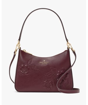 Margot Floral Applique Shoulder Bag, Margot Forest Blooms Applique Convertible Shoulder Bag, Fits Iphone 13, Comes W Crossbody Strap, Back Slip Pocket,  Length: 8.00 Cm,  Width: 26.50 Cm,  Height: 19.00 Cm