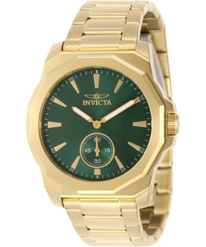 El Invicta 49334 tiene una caja de acero inoxidable de 42 millimetros con una esfera verde.
Esta modelo funciona con un movimiento de Cuarzo preciso.
Resistencia a la presión de aqua de 3 bares.
Este modelo es parte de la colección Invicta Speedway.

2 años de garantía Invicta.