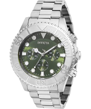 El Invicta 49214 tiene una caja de acero inoxidable de 47 millimetros con una esfera verde.
Esta modelo funciona con un movimiento de Cuarzo preciso.
Resistencia a la presión de aqua de 20 bares.
Este modelo es parte de la colección Invicta Pro Diver.

2 años de garantía Invicta.