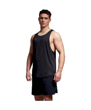 100% Polyester. Design: Logo, Plain. Neckline: Scoop. Sleeve-Type: Sleeveless. Fabric Technology: Breathable, Lightweight, Moisture Wicking, Quick Dry, Vapodri. Deep Armholes, Flat Seams. XS: 36 in. S: 39 in. M: 41 in. L: 43 in. XL: 45 in. XXL: 48 in. 4XL: 53 in.