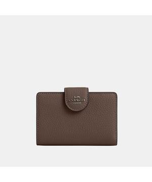 Medium Corner Zip Wallet in Pebbled Leather, Seven credit card slots
Bill compartment
ID window, Zip coin pocket,  Length: 13.00 cm,  Width: 1.50 cm,  Height: 8.50 cm