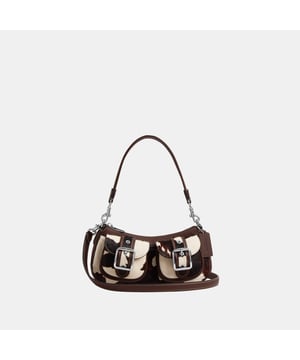 Ashton Shoulder Bag in Printed Cow Haircalf, Inside multifunction pocket, Outside snap pockets,  Length: 25.50 cm,  Width: 7.00 cm,  Height: 10.50 cm