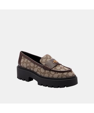Lucy Lug Sole Signature Jacquard Loafer, This Coach piece is crafted with our Signature jacquard made from a blend of regenerative cotton and recycled polyester