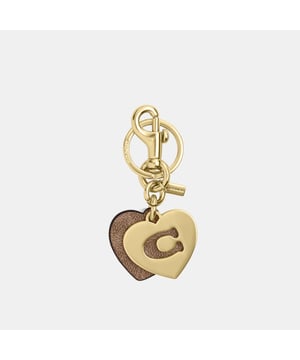 Signature and Metal Hearts C Key Ring, Attached split key ring and dogleash clip,  Length: 4.50 cm,  Width: 1.00 cm,  Height: 1.00 cm
