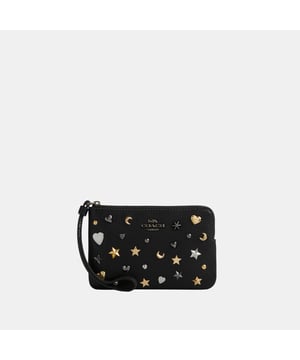 Corner Zip with Rivets, Two credit card slots,  Length: 16.00 cm,  Width: 1.50 cm,  Height: 10.00 cm