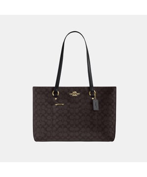 Station Tote in Signature Canvas, Inside zip, cell phone and multifunction pockets, Outside zip pocket,  Length: 35.00 cm,  Width: 13.00 cm,  Height: 26.00 cm