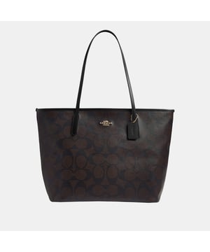 Large City Tote in Maxi Signature Canvas, Inside zip pocket,  Length: 36.00 cm,  Width: 17.50 cm,  Height: 32.50 cm