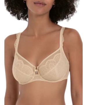 Rosa Faia Selma Underwired Full Cup Bra. Underwired non padded full cup bra with decorative lace, full coverage and decorated straps. The product is recommended for hand wash only.