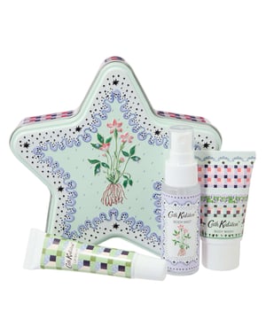 Delight a special woman in your life with the Cath Kidston Star Tin Gift Set. This charming star-shaped tin includes three essential beauty treats: Musk Rain Body Spray (30ml), Fig Tree Body Wash (30ml), and Spearmint Lip Balm (10ml). The Musk Rain Body Spray offers a refreshing lilac and cedarwood scent, while the Fig Tree Body Wash provides a fruity aroma with coconut hints. The Spearmint Lip Balm ensures soft lips with essential oils. This eco-friendly, cruelty-free, and vegan gift set is perfect for any occasion, and the beautiful tin can be repurposed for cookies or crafts!