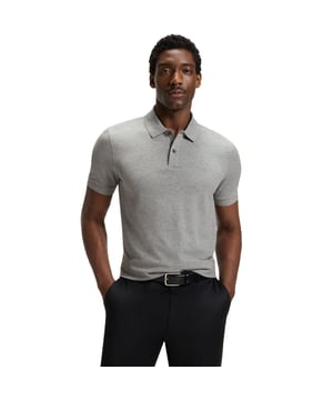 Mens BOSS Pallas Polo Shirt in Cotton Pique with logo details in silver greyAdd a refined touch to casual looks with this straight-cut BOSS Menswear polo shirt. Soft  breathable cotton piqué with logo detail and branded flag.- Regular fit- Flat-knit collar- Number of buttons: 2- Short sleeves- Standard length- 100% Cotton.  Machine washable.- Ref: 50468362-041