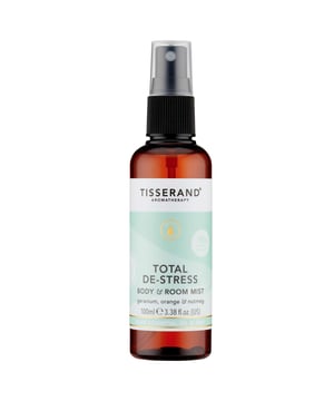 Experience tranquility with Tisserand Aromatherapy Total-De-Stress Body & Room Mist. This soothing mist combines 100% natural essential oils, including sweet Orange, balancing Geranium, and warming Nutmeg, designed to alleviate anxiety and promote relaxation. Simply spray in the air or on your body for an instant calming effect. Ideal for creating a peaceful atmosphere, this 100ml mist is perfect for use at home or on-the-go. Embrace a moment of serenity and let the gentle aroma envelop your senses.