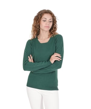 Premium Crown of Edinburgh Kaschmir Damen Pullover mit quadratischem Ausschnitt COE 0024.
  Farbe: Flaschengrun.
  Hergestellt in Italien.
  100% Kaschmir.
  Zeitloses und elegantes Design.
  Exklusiv fur Frauen massgeschneidert.