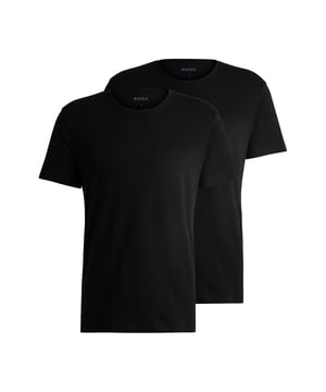 Mens BOSS 2-Pack Comfort T-Shirts in black- Ribbed crew neck- Short sleeves- Embroidered BOSS logo at left chest- Straight cut- 100% Cotton.  Machine washable.- Ref: 50479536-001Please note this style is sold as a set.  Returns will only be accepted if both items are returned together.