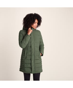 You know those freezing winter mornings when you're torn between looking good and actually staying warm? The Kirkham women's coat gets it - and delivers both. This isn't just a womenâ€™s coat, it's a dependable friend who will never let you down when the temperature plummets.  Wrapped in cosy quilting, this womenâ€™s coat locks the warmth in without piling on any bulk. Those flattering princess seams and slimmer side panels do all the hard work of shaping so you stay toasty and look sharp.  The hood on this womenâ€™s padded jacket has toggle adjusters to keep out biting winds, and the hidden waist cinch lets you tweak the fit for extra warmth (or a more defined silhouette, depending on the vibe). And when you're juggling coffee, phone, and trying to find your keys, those secure zip pockets are a saving grace.  Topped off with a subtle TOG24 badge, the Kirkham women's jacket is for those who prefer their winterwear with a side of style.